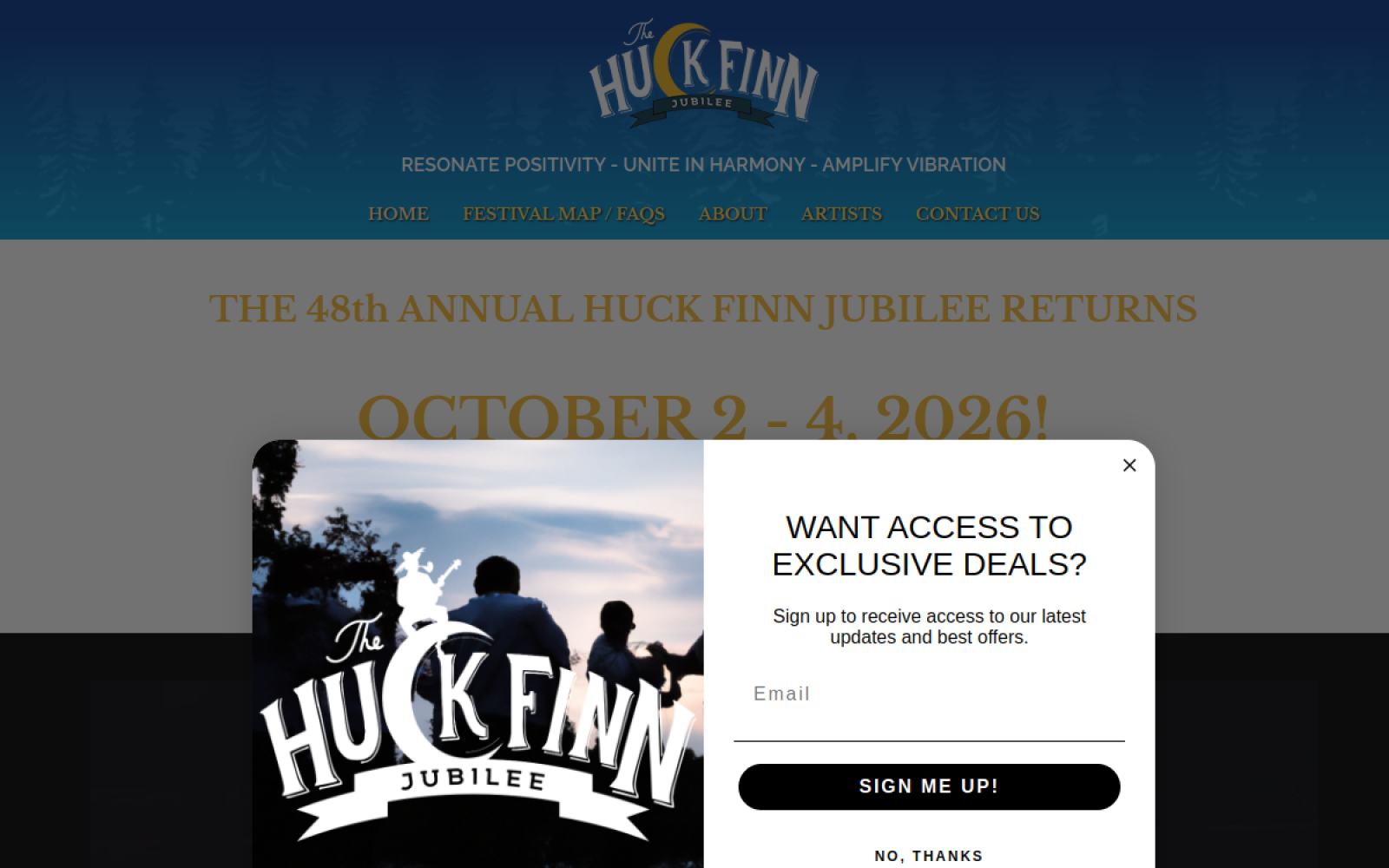 Screenshot of huckfinn.com
