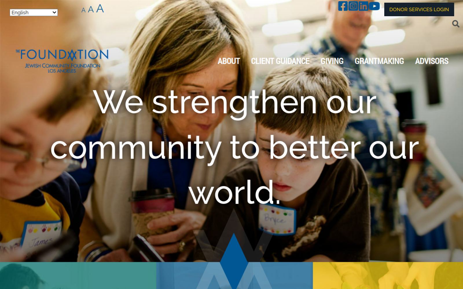 Screenshot of jewishfoundationla.org